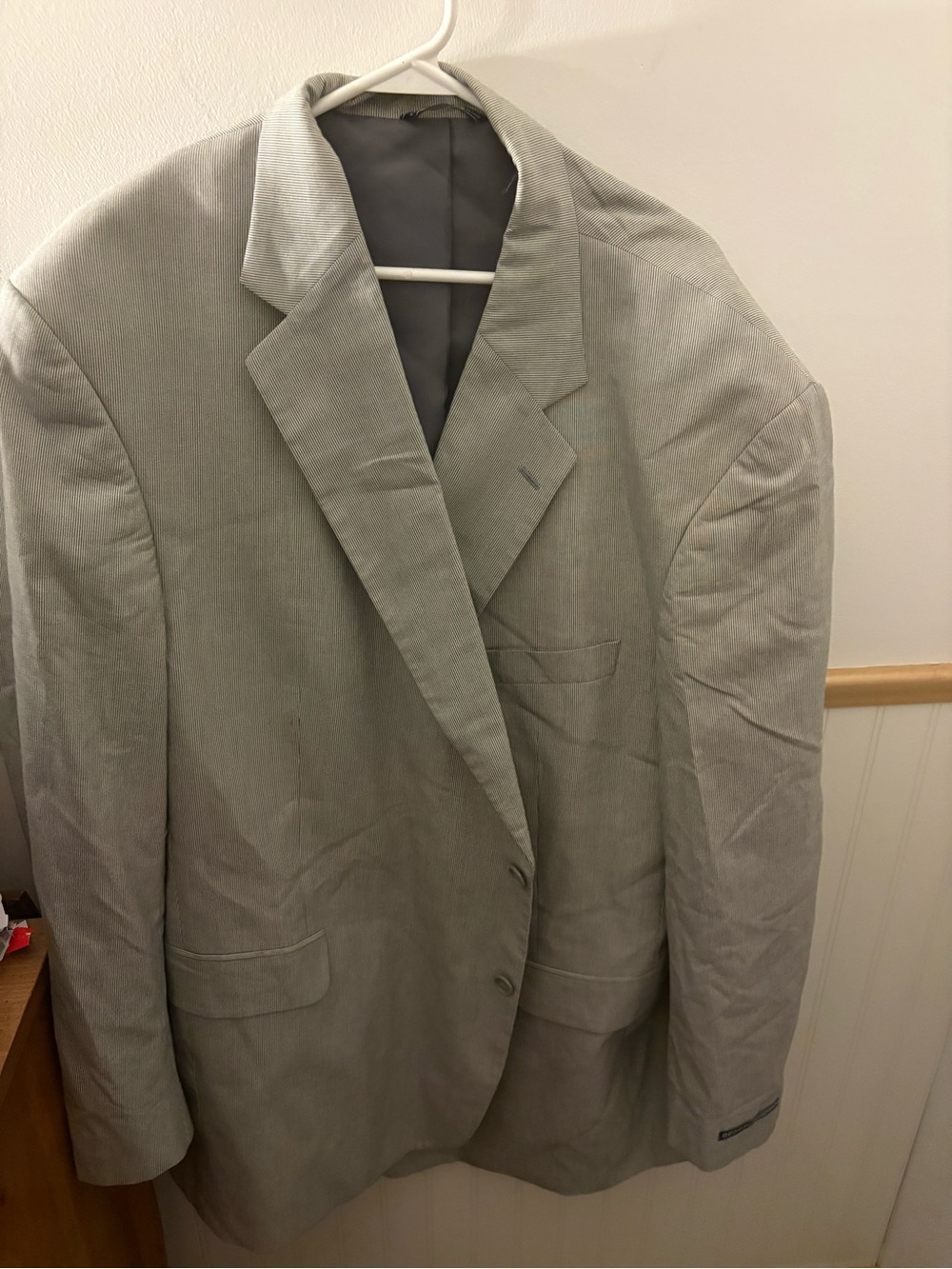 George Foreman Men’s 2X Gray Pinstripe Blazer Sport Coat